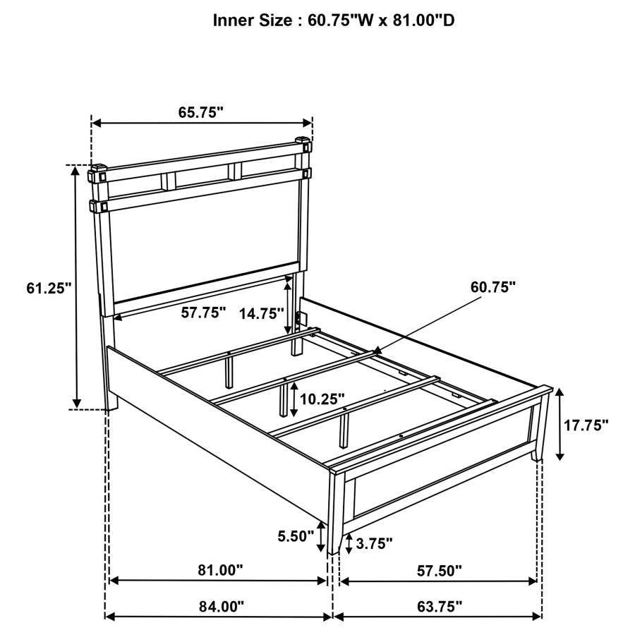 Coaster 207531Q-S4 4 pc Hazlewood vineyard oak finish wood queen bedroom set