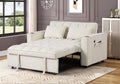 Tanner Beige Velvet Folding Sofa Pull-Out Bed with USB & Cup Holders – 2098-BG
