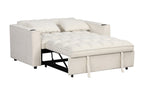 Tanner Beige Velvet Folding Sofa Pull-Out Bed with USB & Cup Holders – 2098-BG