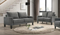 2-Piece Grey Textured Fabric Sofa & Loveseat Set with Squared Arms – 2102-GRY