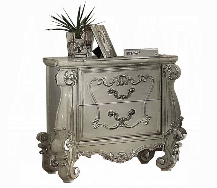 Acme 21760Q 4 pc versailles bone white finish wood carved accents headboard queen bedroom set