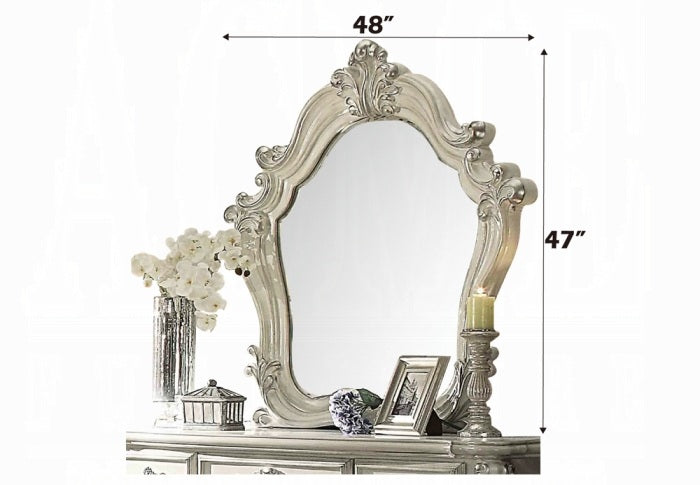 Acme 21760Q 4 pc versailles bone white finish wood carved accents headboard queen bedroom set