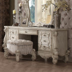 Acme 21137-38-34 3 pc Astoria grand welton versailles bone white finish wood bedroom make up vanity
