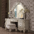 Acme 21137-38-34 3 pc Astoria grand welton versailles bone white finish wood bedroom make up vanity