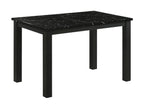 Resia 5-Piece Black Wood & Black Faux Marble Top Dining Table Set – 2120BK