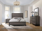 Coaster 212421Q-S4 4 pc Watson grey and black finish wood grain queen bedroom set