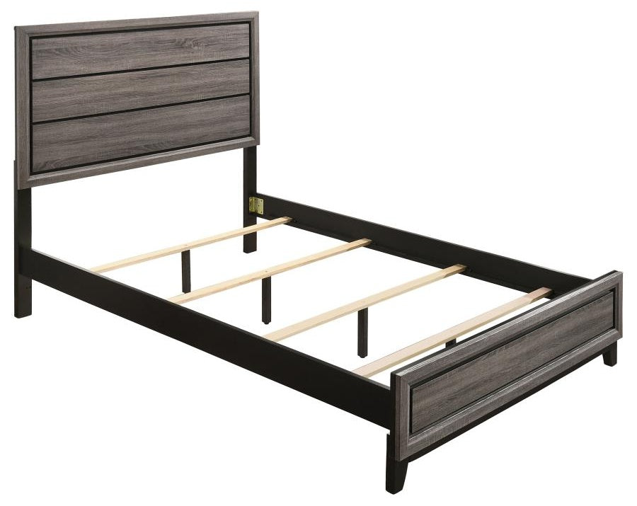 Coaster 212421Q-S4 4 pc Watson grey and black finish wood grain queen bedroom set