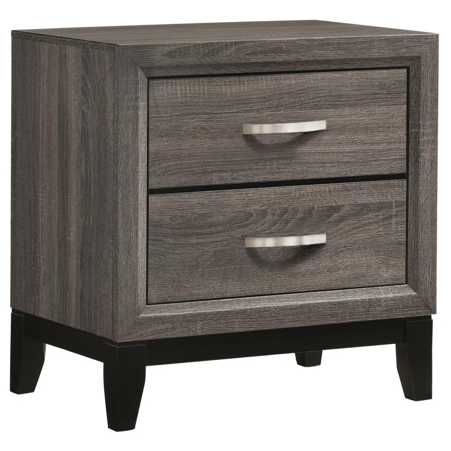 Coaster 212421Q-S4 4 pc Watson grey and black finish wood grain queen bedroom set