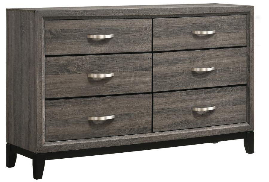 Coaster 212421Q-S4 4 pc Watson grey and black finish wood grain queen bedroom set