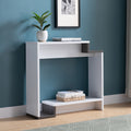 213033  Distressed grey and white finish wood sofa entry console table