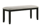 2132T 6 pc Folio two tone deep black finish wood 39" x 71" dining table set with bench