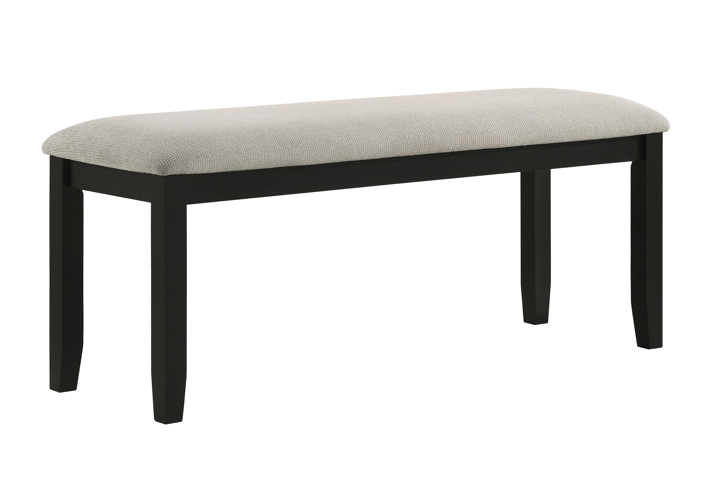 2132T 6 pc Folio two tone deep black finish wood 39" x 71" dining table set with bench