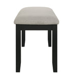 2132T 6 pc Folio two tone deep black finish wood 39" x 71" dining table set with bench