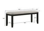 2132T 6 pc Folio two tone deep black finish wood 39" x 71" dining table set with bench
