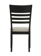 2132T 6 pc Folio two tone deep black finish wood 39" x 71" dining table set with bench