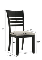 2132T 6 pc Folio two tone deep black finish wood 39" x 71" dining table set with bench