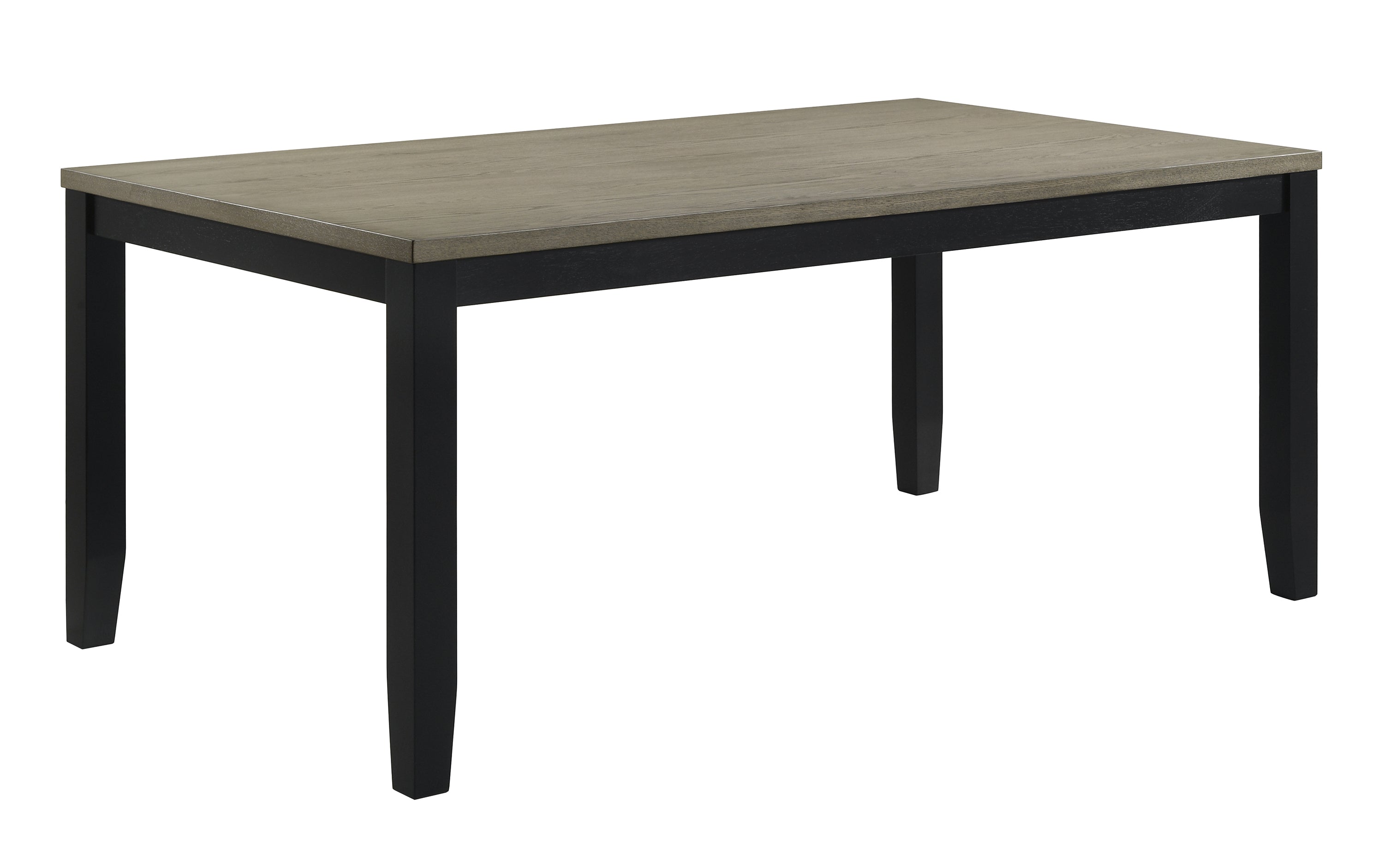 2132T 6 pc Folio two tone deep black finish wood 39" x 71" dining table set with bench