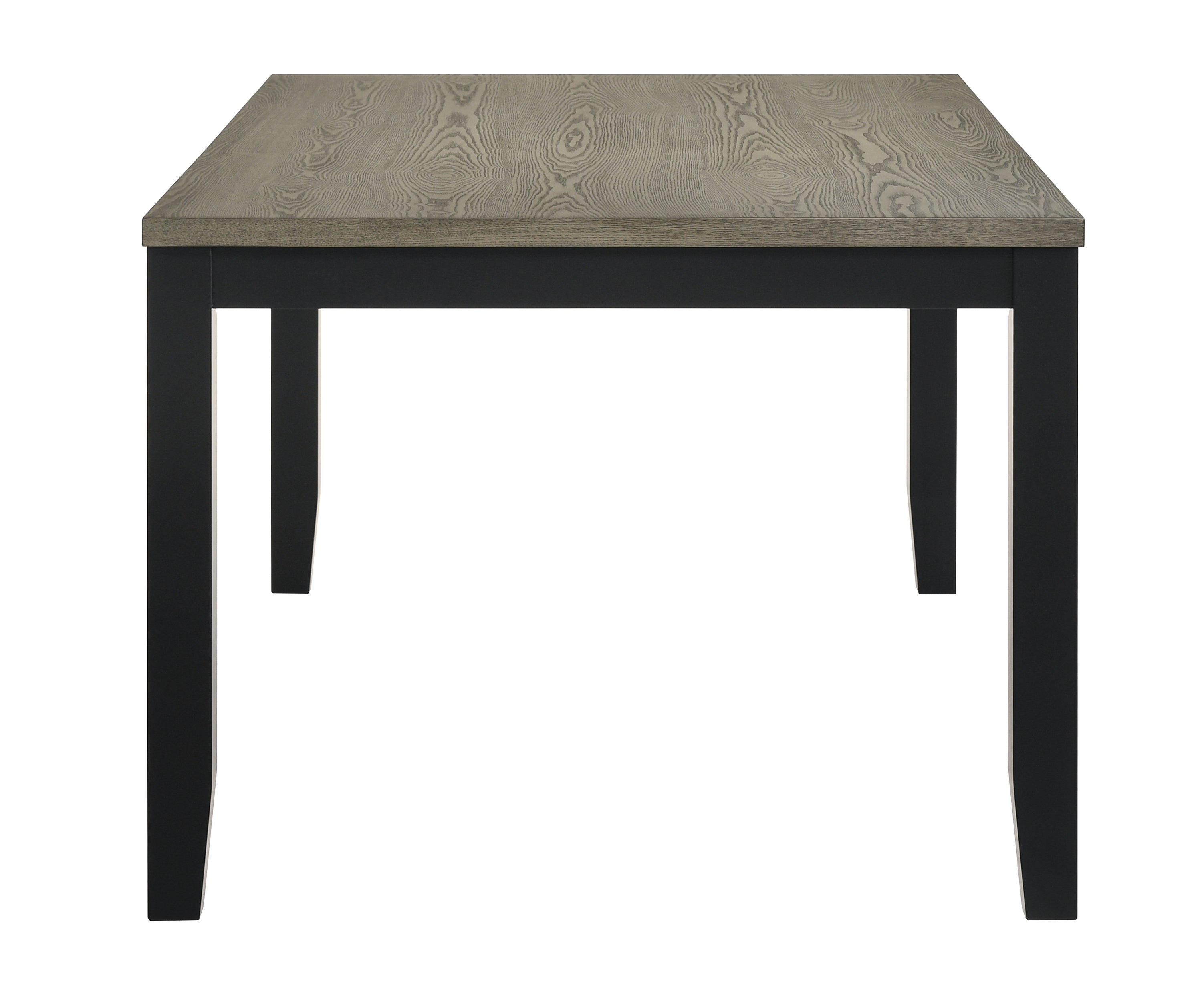 2132T 6 pc Folio two tone deep black finish wood 39" x 71" dining table set with bench
