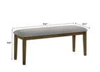 Everly 6-Piece Brown Wood Dining Table Set with Center Leaf & Bench – 2135-6PC