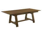 Everly 6-Piece Brown Wood Dining Table Set with Center Leaf & Bench – 2135-6PC