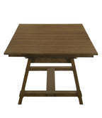 Everly 6-Piece Brown Wood Dining Table Set with Center Leaf & Bench – 2135-6PC