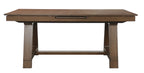 Everly 6-Piece Brown Wood Dining Table Set with Center Leaf & Bench – 2135-6PC