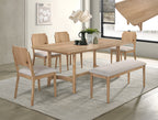 2136T-6PC 6 pc Arden natural finish wood dining table set with bench