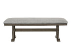 2137T-6PC 6 pc Lloyd grey finish wood dining table set trestle base with bench