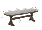 2137T-6PC 6 pc Lloyd grey finish wood dining table set trestle base with bench