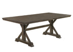 2137T-6PC 6 pc Lloyd grey finish wood dining table set trestle base with bench