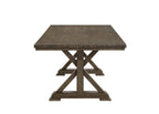2137T-6PC 6 pc Lloyd grey finish wood dining table set trestle base with bench