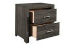 Homelegance 2145NP-4PC 4 pc Edina dark grey finish wood faux leather tufted headboard queen bedroom set