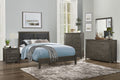 Homelegance 2145NP-4PC 4 pc Edina dark grey finish wood faux leather tufted headboard queen bedroom set