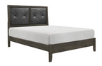 Homelegance 2145NP-4PC 4 pc Edina dark grey finish wood faux leather tufted headboard queen bedroom set