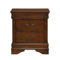 Homelegance 2147-4 Mayville burnished brown cherry finish wood 2 drawer nightstand