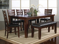 2152T-4282-7PC 7 pc bardstown dark wood finish dining table set with vinyl upholstered chairs