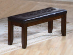 2152T-4282-6PC 6 pc bardstown dark wood finish dining table set with vinyl upholstered chairs and bench