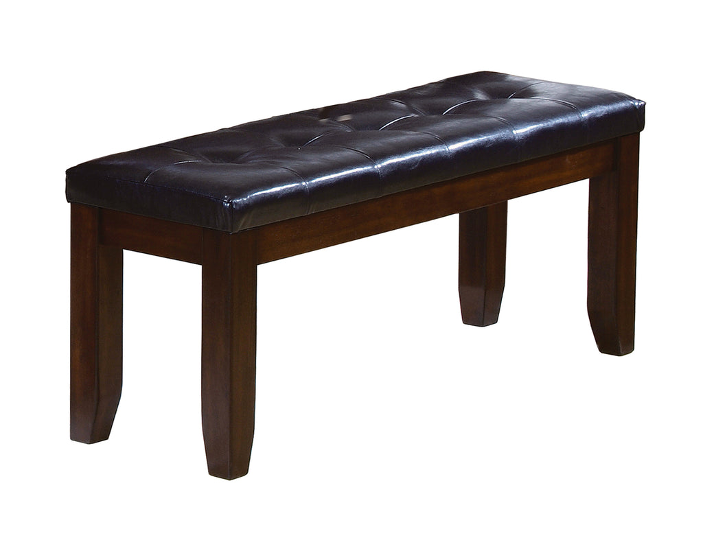 2152T-4282-6PC 6 pc bardstown dark wood finish dining table set with vinyl upholstered chairs and bench