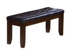 2152T-4282-6PC 6 pc bardstown dark wood finish dining table set with vinyl upholstered chairs and bench