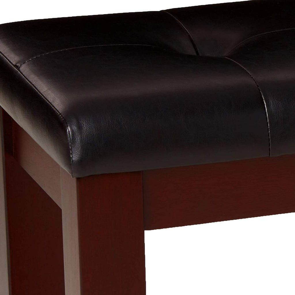2152T-4282-6PC 6 pc bardstown dark wood finish dining table set with vinyl upholstered chairs and bench