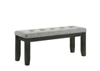 2152T-WC  6 pc bardstown wheat and charcoal wood finish dining table set with fabric chairs and bench