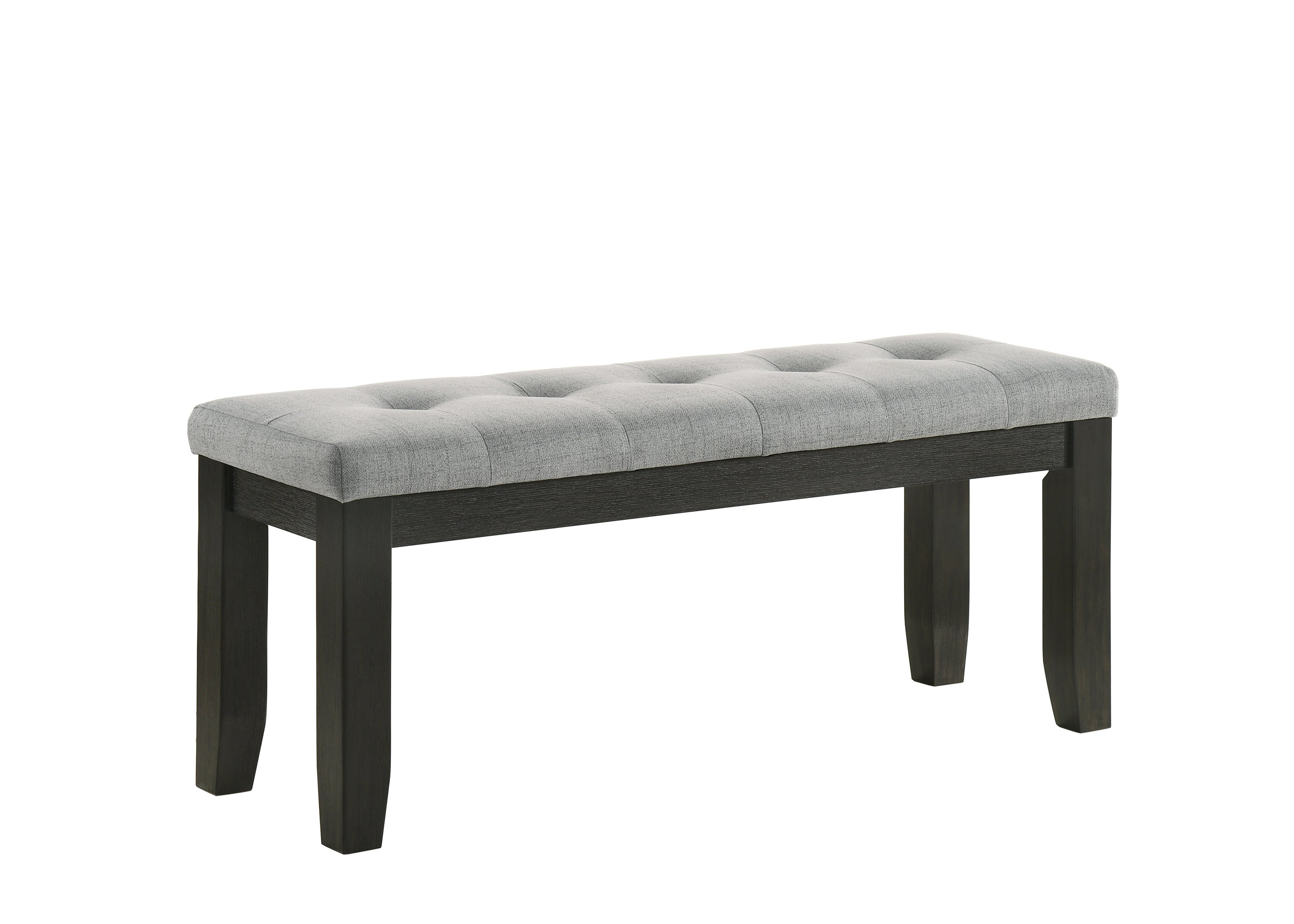 2152T-WC  6 pc bardstown wheat and charcoal wood finish dining table set with fabric chairs and bench