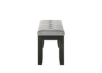 2152T-WC  6 pc bardstown wheat and charcoal wood finish dining table set with fabric chairs and bench