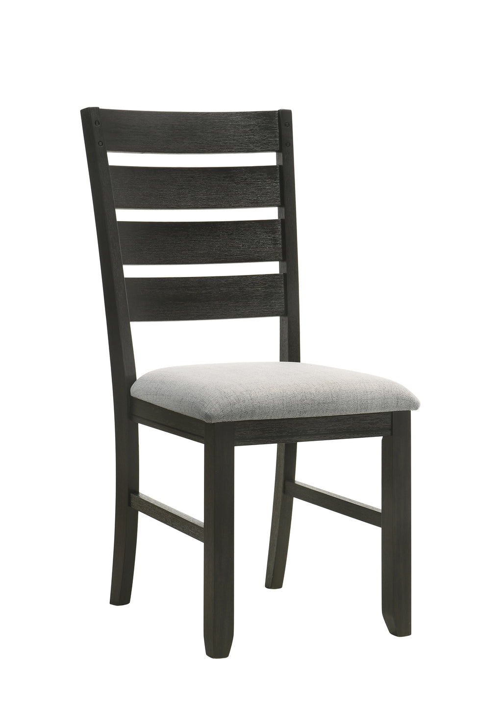 2152T-WC  6 pc bardstown wheat and charcoal wood finish dining table set with fabric chairs and bench