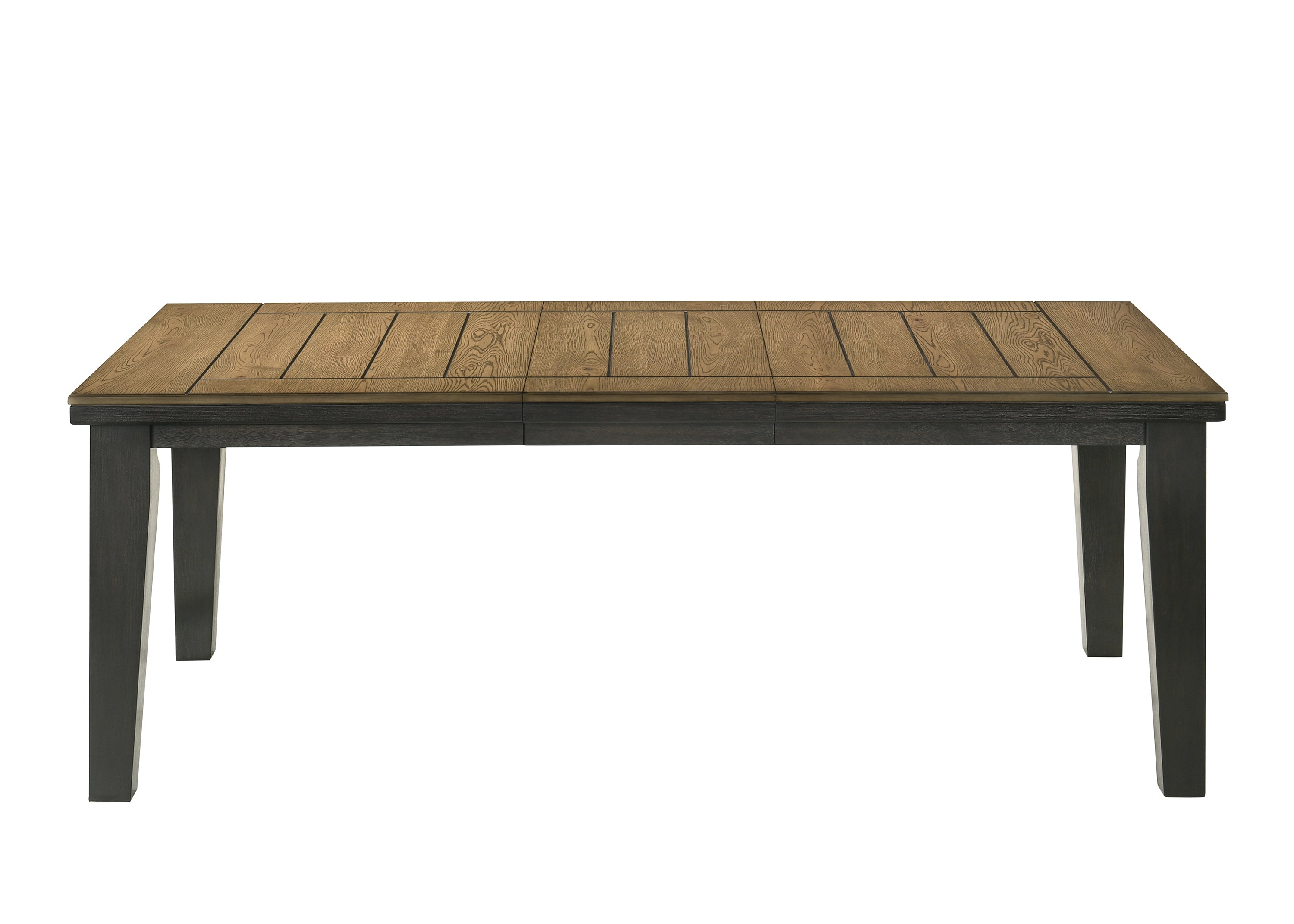 2152T-WC  6 pc bardstown wheat and charcoal wood finish dining table set with fabric chairs and bench