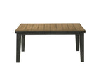 2152T-WC  6 pc bardstown wheat and charcoal wood finish dining table set with fabric chairs and bench