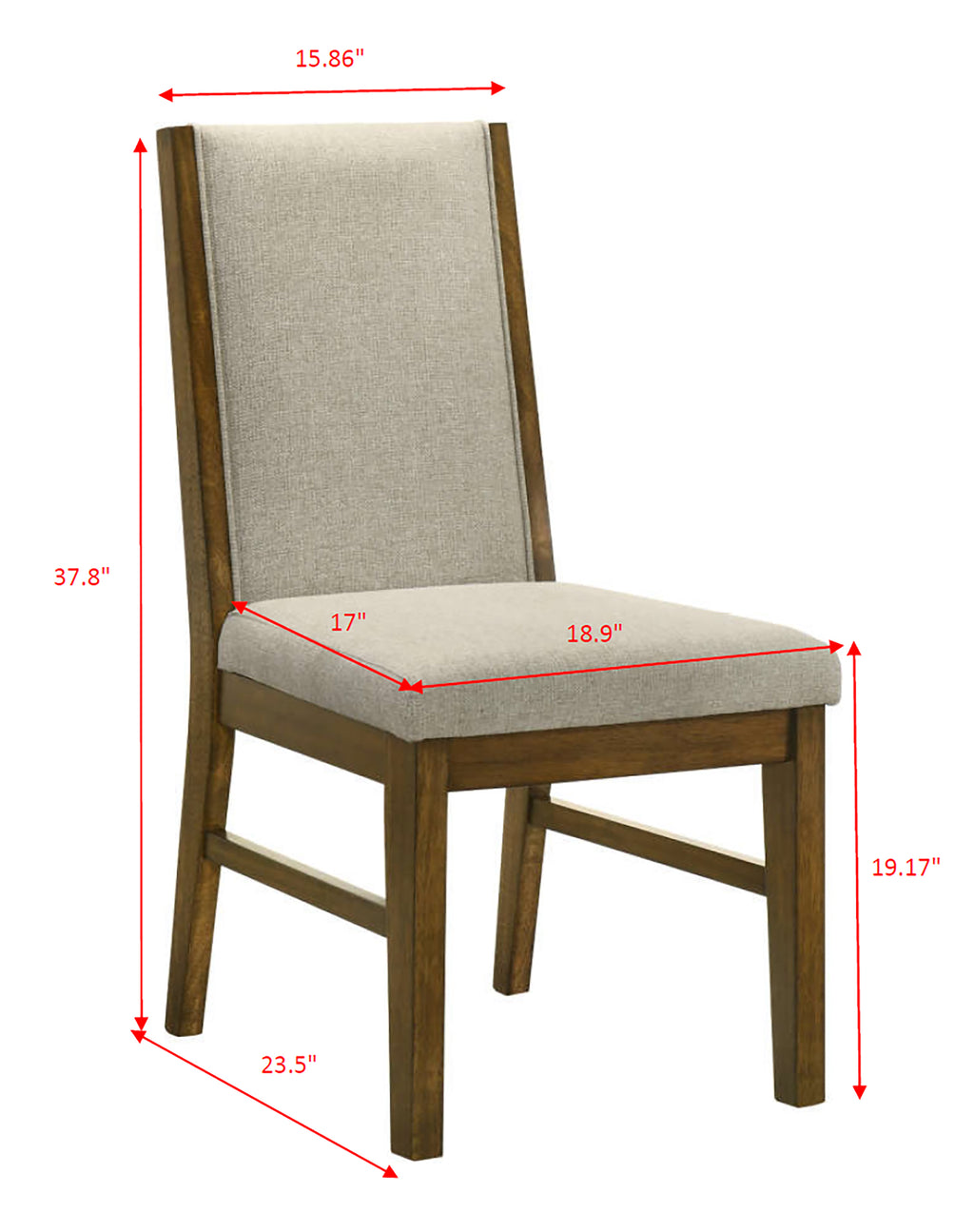 Hollister 6-Piece Brown Wood Dining Table Set with Bench – 2153-6PC
