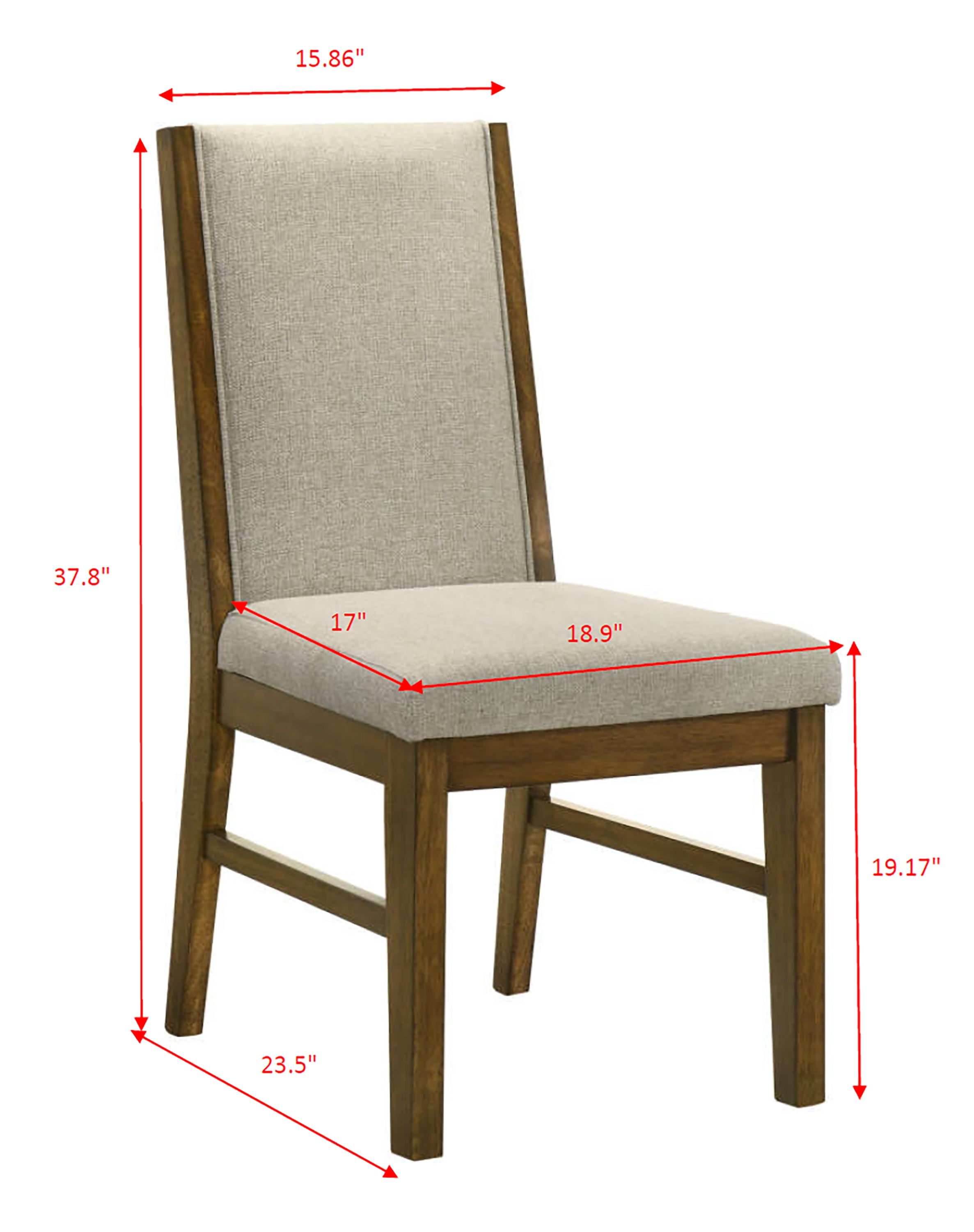 Hollister 6-Piece Brown Wood Dining Table Set with Bench – 2153-6PC