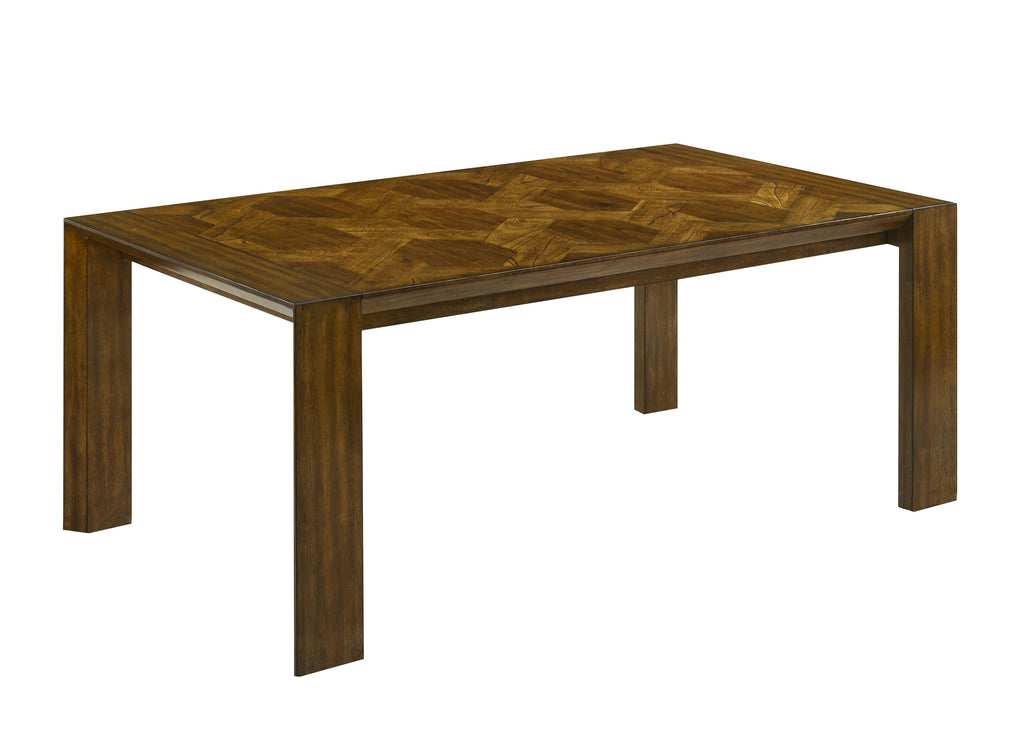 Hollister 6-Piece Brown Wood Dining Table Set with Bench – 2153-6PC