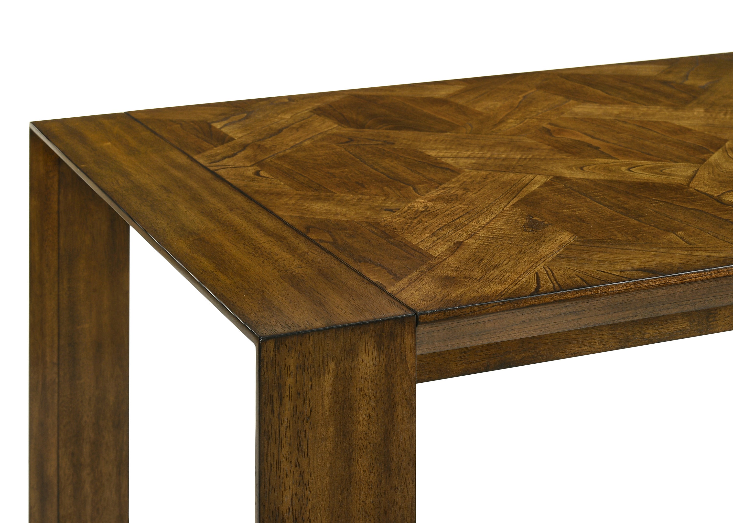 2153-6PC 6 pc Hollister brown finish wood dining table set with bench